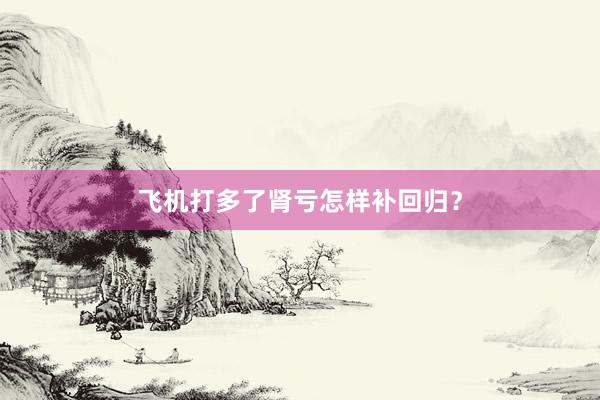 飞机打多了肾亏怎样补回归？